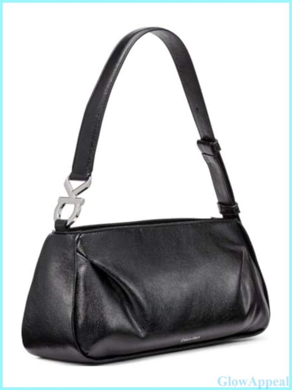 Vegan Leather Top Zip Shoulder Bag Hands Free Business Casual - Picture 5 of 6